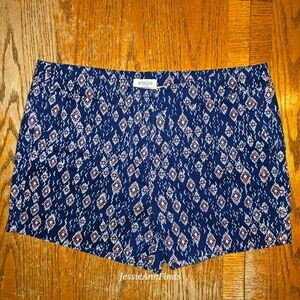 British Khaki Navy Patterned High Waist Shorts